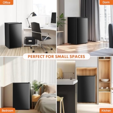 Compact Sweetcrispy Mini Fridge with Freezer - Black