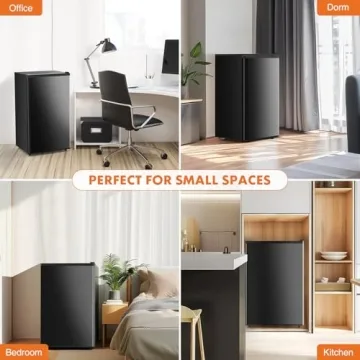 Compact Sweetcrispy Mini Fridge with Freezer - Black