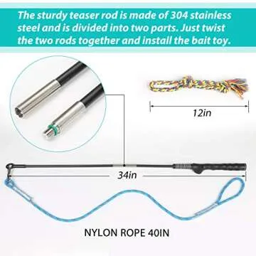 Meieke Flirt Pole for Dogs Interactive Training Exercise Toy