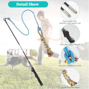 Meieke Flirt Pole for Dogs Interactive Training Exercise Toy