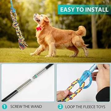 Meieke Flirt Pole for Dogs Interactive Training Exercise Toy
