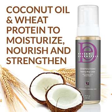 Design Essentials Compositions Foaming Wrap Lotion for Relaxed & Natural Hair, 7.5 Ounce
