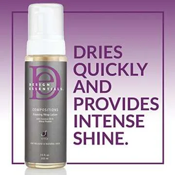 Design Essentials Compositions Foaming Wrap Lotion for Relaxed & Natural Hair, 7.5 Ounce