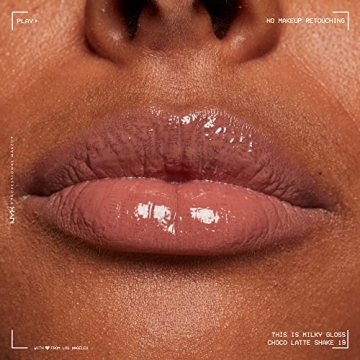 NYX PROFESSIONAL MAKEUP This Is Milky Gloss, Lip Gloss with 12 Hour Hydration, Vegan - Choco Latte Shake (Milk Chocolate)