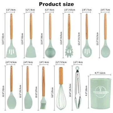 MOOCO MORNING Silicone Kitchen Utensils Set Non-Stick Cookware for Kitchen Wooden Handle Spatula Egg Beaters Kitchenware Kitchen Accessories