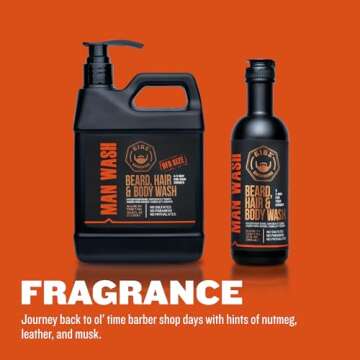GIBS Grooming 3 in 1 Body Wash for Men - Beard & Hair Moisturizing, & Cleansing Liquid Body Wash with Tea Tree Oil & Copaiba Balsam - Sulfate & Paraben Free Shower Gel - 12 Oz