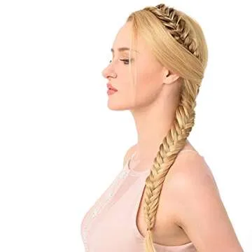 DIGUAN Messy Wide 2 Strands Synthetic Hair Braided Headband Hairpiece Women Girl Beauty accessory, 62g/2.1 oz (Black)
