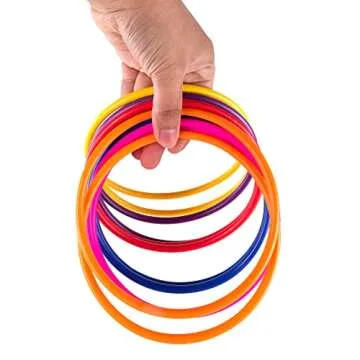 Super Z Outlet Colorful Plastic Ring Toss Outdoor Activity Games for Sports Practice Speed Agility Training (12 Pack)