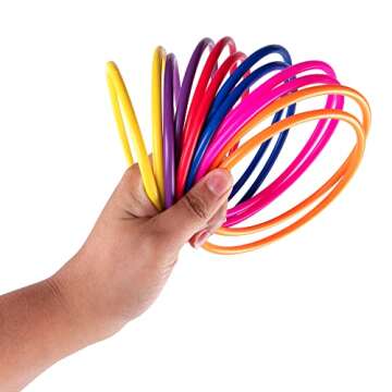 Super Z Outlet Colorful Plastic Ring Toss Outdoor Activity Games for Sports Practice Speed Agility Training (12 Pack)