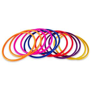 Super Z Outlet Colorful Plastic Ring Toss Outdoor Activity Games for Sports Practice Speed Agility Training (12 Pack)