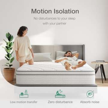 Comfortable Hybrid Queen Mattress for Back Pain Relief