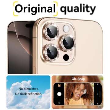 Matekxy iPhone 16 Pro Max Camera Lens Protector