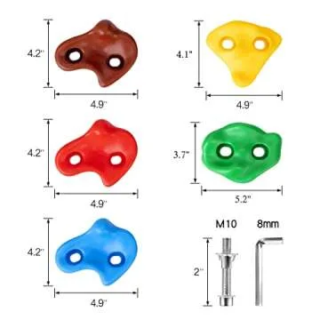 TOPNEW 25PCS Rock Climbing Holds for Kids, Large Climbing Holds for Play Set, Swingset - Adult Rock Wall Holds with Mounting Hardware for Indoor Outdoor Rock Climbing Wall