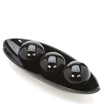 Hosley Decorative Bowl and Orb Set. Ideal Gift for Weddings Special Occasions and for Decorative Centerpiece in Your Living Dining Room (Black)