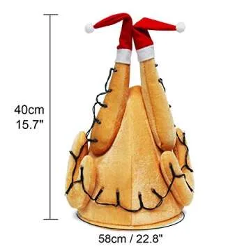 Evaliana Unisex Turkey Hat, Drumsticks Cap Christmas Costume Thanksgiving