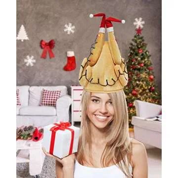 Evaliana Unisex Turkey Hat, Drumsticks Cap Christmas Costume Thanksgiving