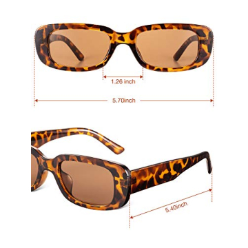 Trendy Frienda Retro Rectangle Sunglasses Set for Women
