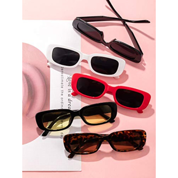 Trendy Frienda Retro Rectangle Sunglasses Set for Women