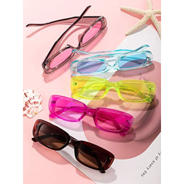 Trendy Frienda Retro Rectangle Sunglasses Set for Women