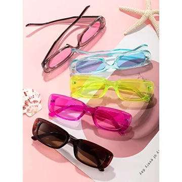 Trendy Frienda Retro Rectangle Sunglasses Set for Women