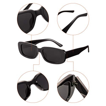 Trendy Frienda Retro Rectangle Sunglasses Set for Women
