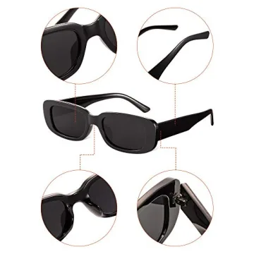 Trendy Frienda Retro Rectangle Sunglasses Set for Women