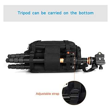MOSISO Camera Bag Sling Backpack, DSLR/SLR/Mirrorless Full Open Camera Case with Tripod Holder&Rain Cover&Modular Insert, Photography Backpack Compatible with Canon/Nikon/Sony/Fuji, Black
