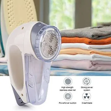 Portable Fabric Defuzzer Shaver - Battery Powered Lint Remover for Quick and Effective Fluff Removal
