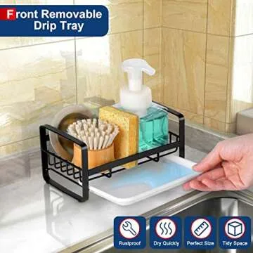 HULISEN Kitchen Sink Sponge Holder - Stylish Organizer