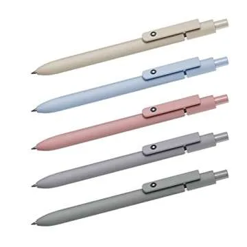 EEOYU 5pcs Quick Dry Ink Gel Pens Fine Point Retractable Roller Ball Pens Black Ink Smooth Writing Cute Aesthetic pens for School Office Home Diary