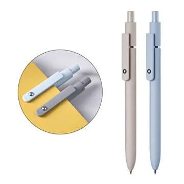 EEOYU 5pcs Quick Dry Ink Gel Pens Fine Point Retractable Roller Ball Pens Black Ink Smooth Writing Cute Aesthetic pens for School Office Home Diary