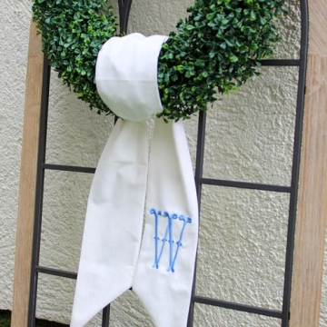 Elegant Monogram Wreath Sash for All Occasions