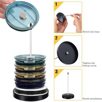 Cabinet Storage and Organization Tumbler Lid Organizer for Stanley Cup,Yeti,Simple Modern Tumbler,Vertical Cup Lid Organizers Inside Cabinet, Clutter-Free Kitchen Cabinets & Countertops Organization