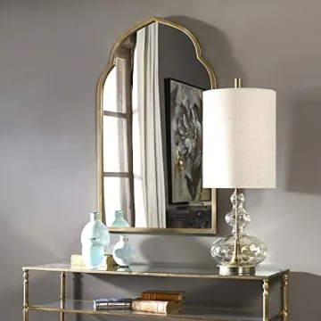 Kenitra 40 Inch Arch Mirror in Antiqued Gold Finish