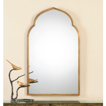Kenitra 40 Inch Arch Mirror in Antiqued Gold Finish