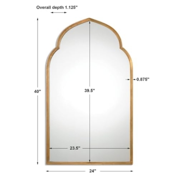 Kenitra 40 Inch Arch Mirror in Antiqued Gold Finish
