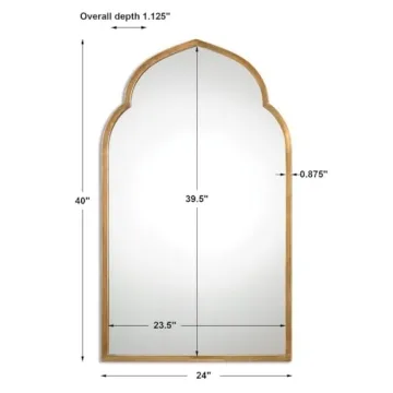 Kenitra 40 Inch Arch Mirror in Antiqued Gold Finish