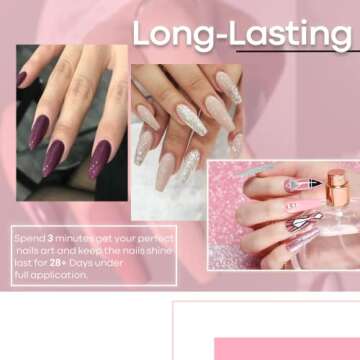 Modelones Gel Nail Polish Kit with 48W LED Nail Lamp Dryer Glitter Purple Pink Gel Polish Starter Kit Manicure, Soak Off LED Gel Nail Polish Set DIY Home Gel Nail Kit Designs Gifts for Women