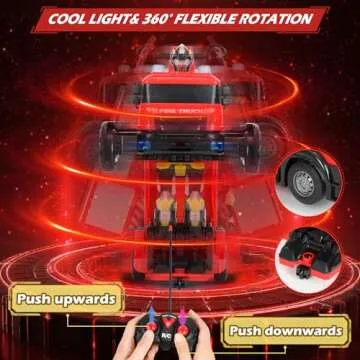 Remote Control Fire Truck for Boys, RC Fire Truck Toy Set with 4Pcs Mini Firetrucks. Rescue Truck With Flashing Lights and Siren Sounds. Christmas, New Year and Birthday Gifts For Kids and Toodlers