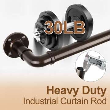 Adjustable 1 Inch Heavy Duty HOTOZON Curtain Rod