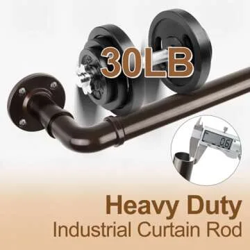 Adjustable 1 Inch Heavy Duty HOTOZON Curtain Rod