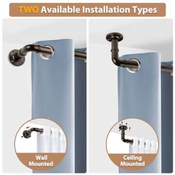 Adjustable 1 Inch Heavy Duty HOTOZON Curtain Rod