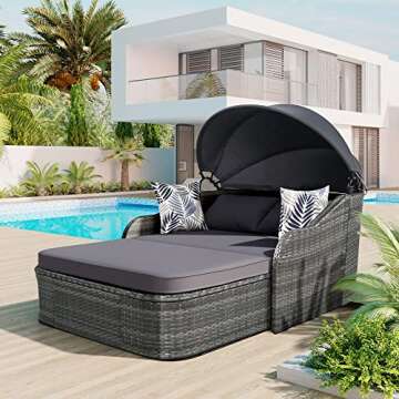 Tensun Adjustable Canopy Sunbed - Perfect Outdoor Lounger