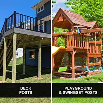 Fast 2K Deck Post Mix | Expanding Foam Concrete Alternative for Deck Post, Fence Post, Mailbox, & Pl...