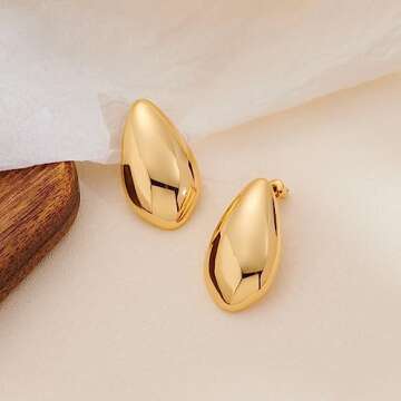 NEPULOY Waterdrop Earrings for Women Gold Dangle Earrings Statement Earrings Fashion Jewelry