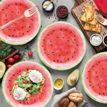 50 Watermelon Dessert Paper Plates for Parties