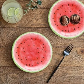 50 Watermelon Dessert Paper Plates for Parties