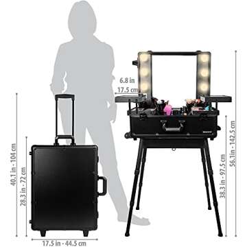 SHANY Studio ToGo Wheeled Makeup Trolley with Light