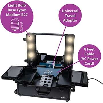 SHANY Studio ToGo Wheeled Makeup Trolley with Light
