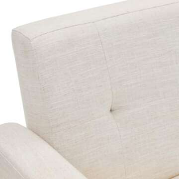 HUIMO 58" Loveseat Sofa for Living Room, Comfy Couch with Button Tufted, Mid Century Modern Loveseat, Small Couch for Office, Bedroom and Apartment(Ivory)